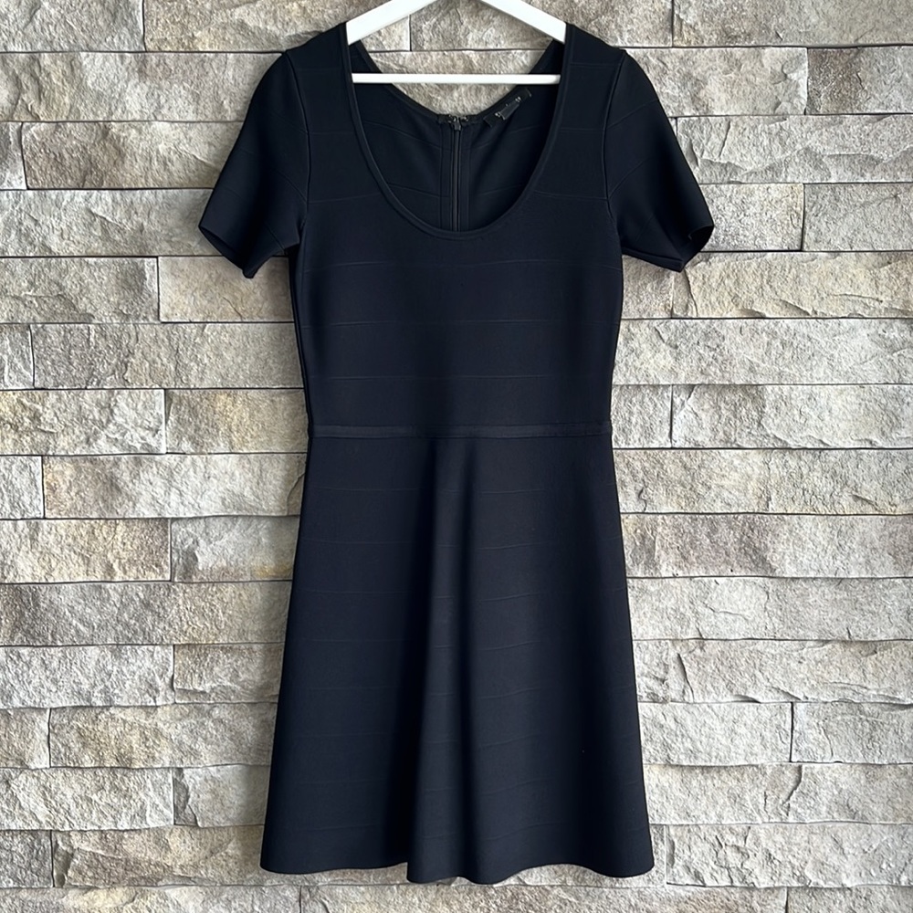 WHBM scoopneck short sleeve black dress